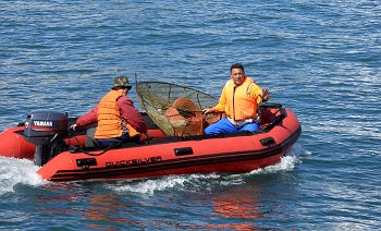 Inflatable rubber boat QuickSilver w/YAMAHA 30 engine.