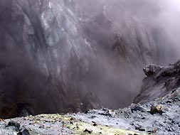 Inside crater of Mutnovsky Volcano.